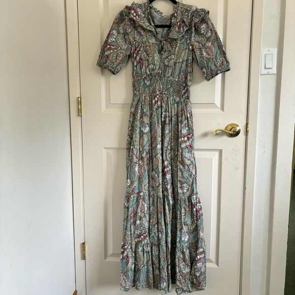 Melloday Floral Botanical Print Floral Short Sleeve Dress Size XSmall - Picture 1 of 11
